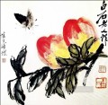 Qi Baishi mariposa y melocotón tradicional China